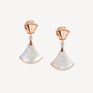 Deki Jewels Divas'Dream Earring,925 Silver,18k Gold Plated,Mother of Pearl