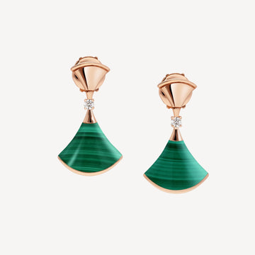 Deki Jewels Divas'Dream Earring,925 Silver,18k Gold Plated,Green Agate