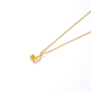 Deki Jewels Heart Shaped Necklace,925 Silver, 18k Gold Plated
