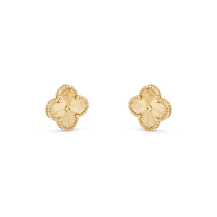 Deki Jewels Clover Leaf Earstuds,925 Silver, 18k Gold Plated