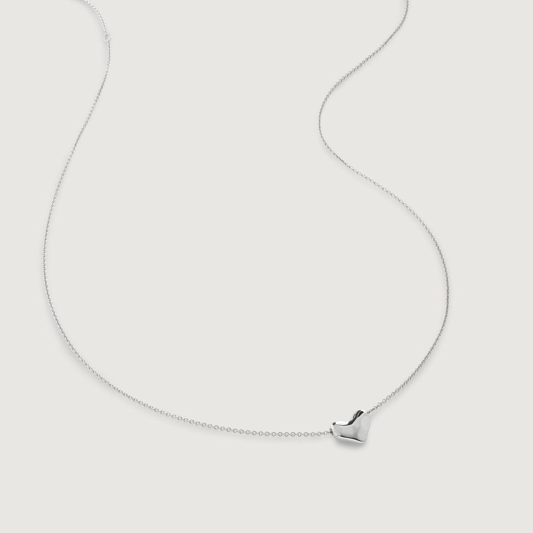 Deki Jewels Heart Chain Necklace, 925 Silver, 18k Gold Plated