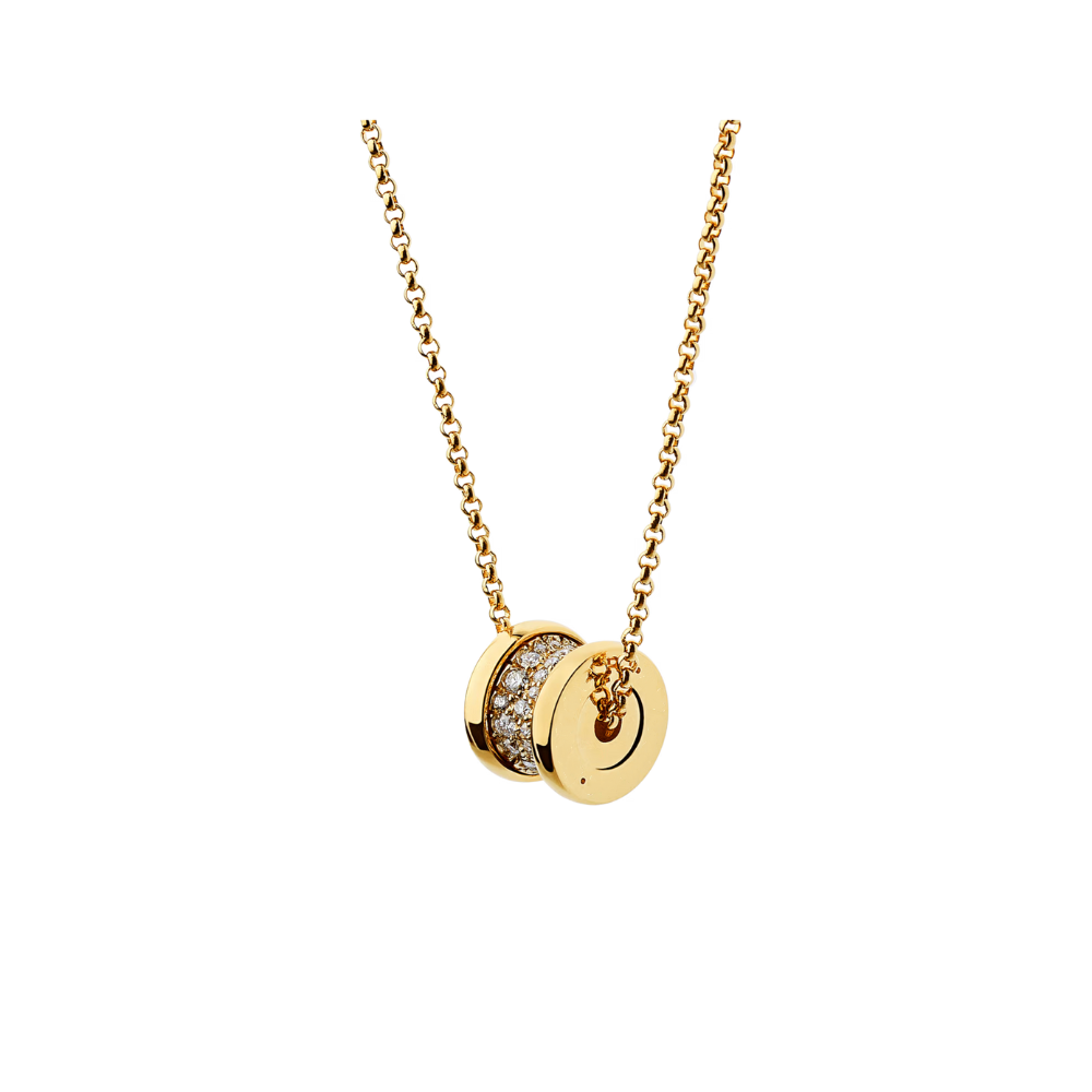 Deki Jewels B.zero1 necklace,925 Silver,18k Gold Plated, Spiral pavé zircon
