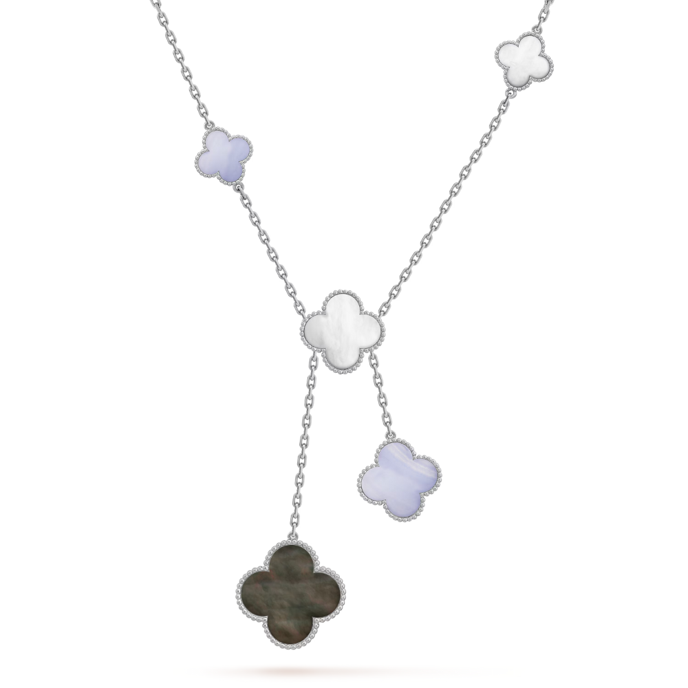 Deki Jewels Clover Leaf  Necklace,925 Silver, 18k Gold Plated,6 Motifs