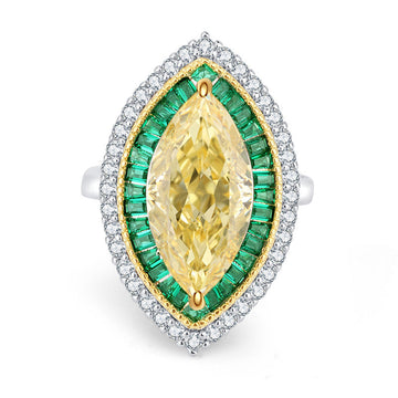 Deki Jewels Tear Eye Diamond Ring,925 Silver,Inlaid With Imitation Diamond