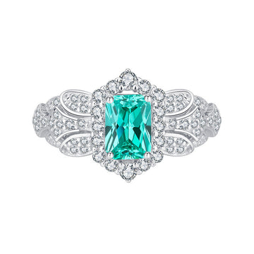 Deki Jewels Square Stone Ring,925 Silver,Inlaid With Imitation Tourmaline