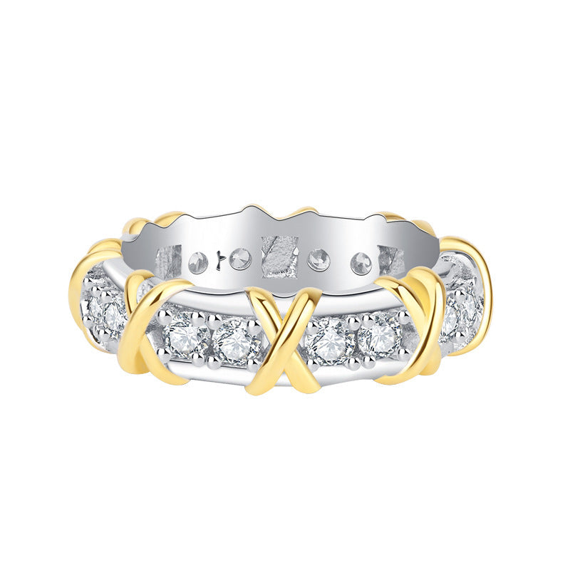Deki Jewels Geometric Shape Ring,925 Silver,Inlaid With Imitation Diamonds