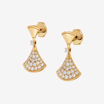 Deki Jewels Divas'Dream Earring,925 Silver,18k Yellow Gold Plated,Cubic Zircon Paved