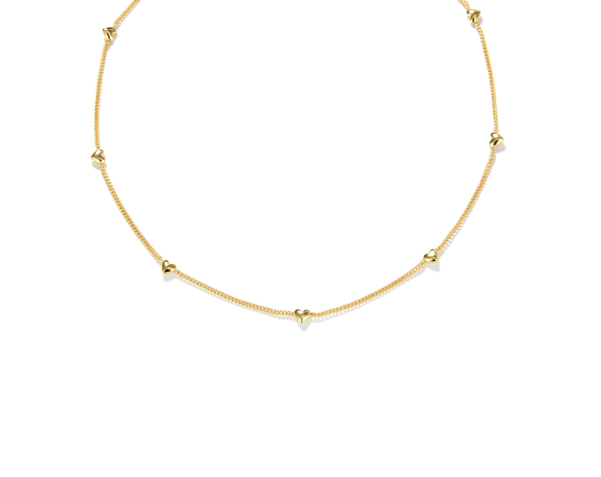Deki Jewels Heart Necklace Necklace，925 Silver, 18k Gold Plated，9 Motifs